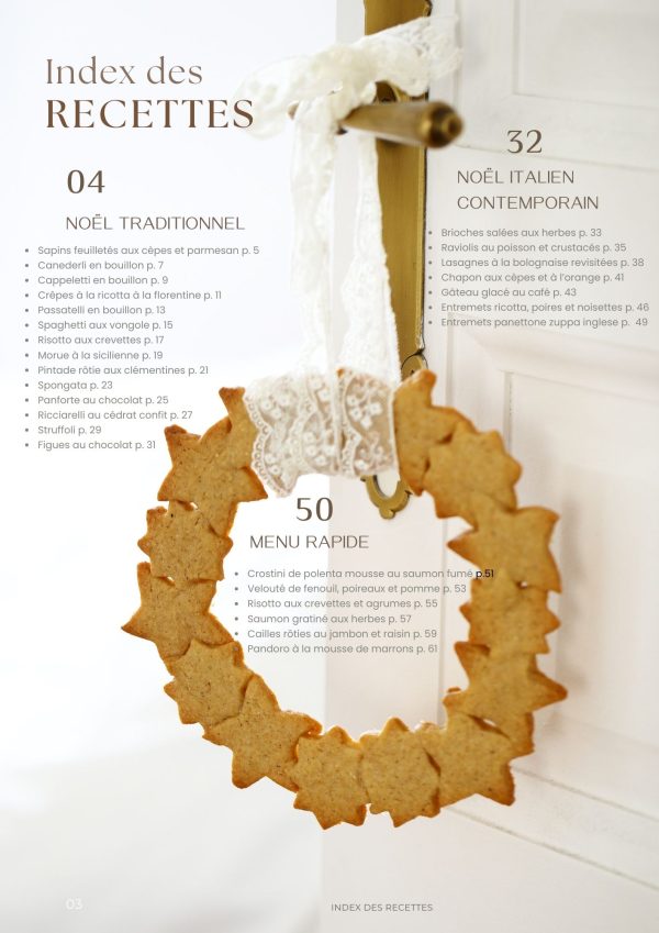 Ebook recettes Noel en Italie Edda Onorato Index recettes